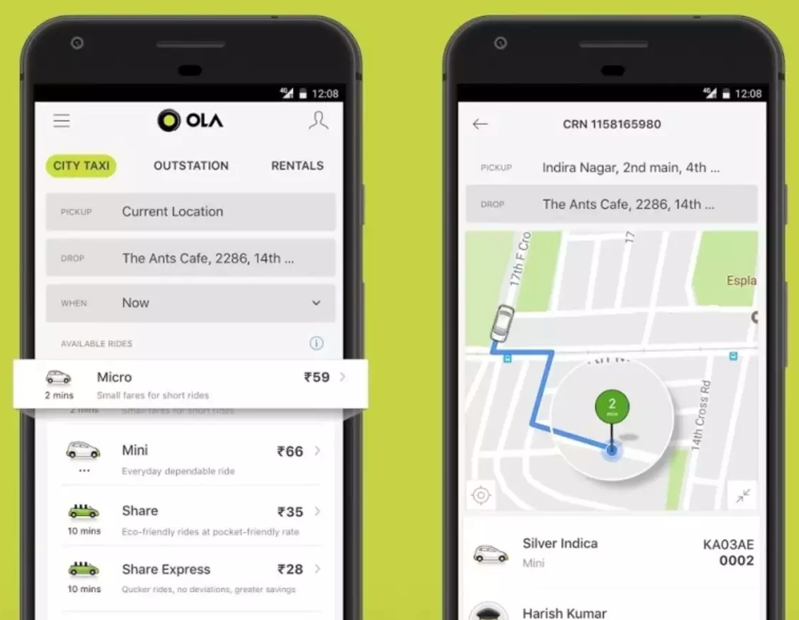 Test scenarios for OLA app